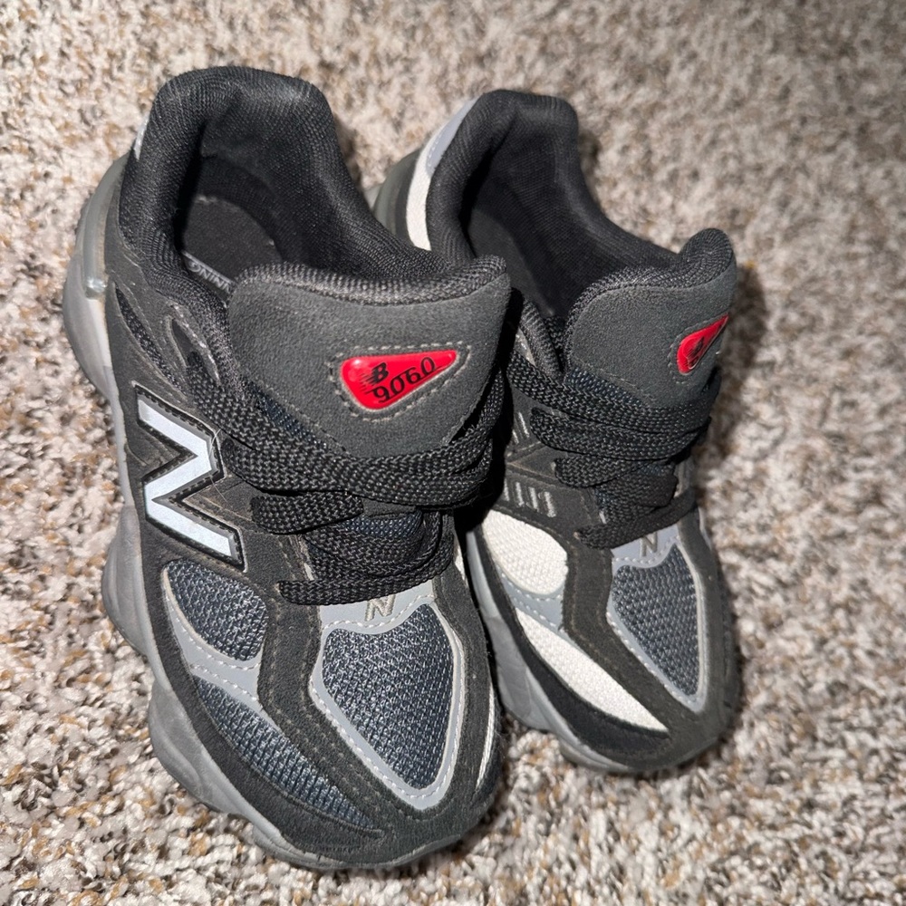 New Balance Kids Black, Gray & Red Athletic Sneakers - Picture 2 of 3